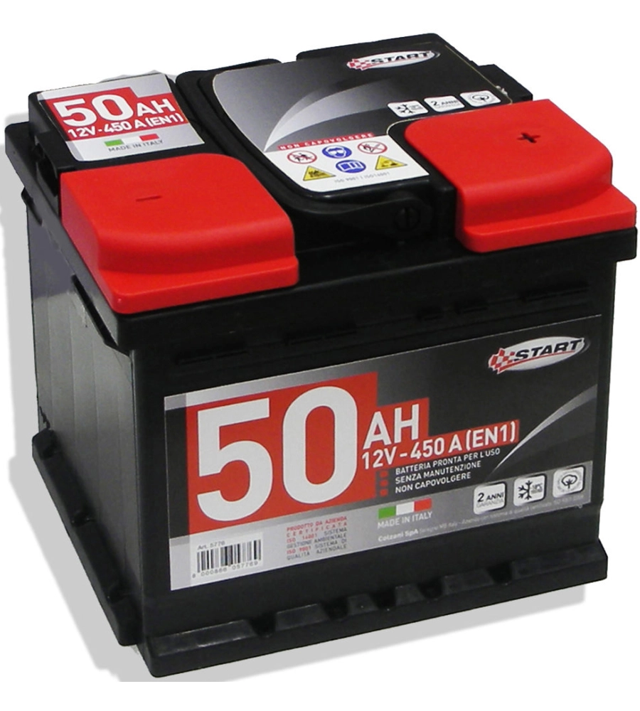 Batteria auto 50ah 12v 450a polo positivo destro casetta l1